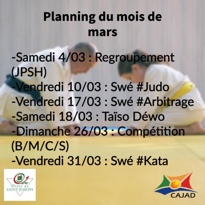 Image de l'actu 'PLANNING DU MOIS'